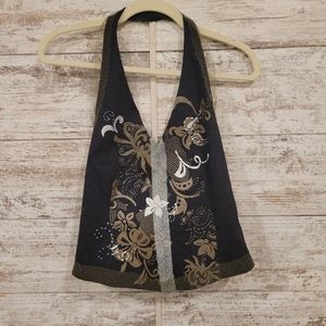 Munthe Plus Simonsen- Black/Floral Halter Top